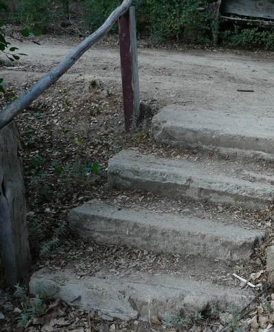 Broken concrete steps.