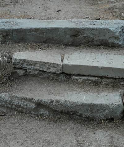 Broken concrete steps.