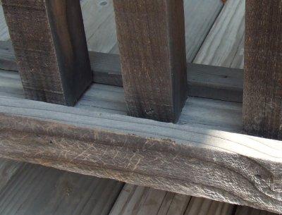 The rails were nailed and assembled before they were hung. The keepers stabilize the vertical.