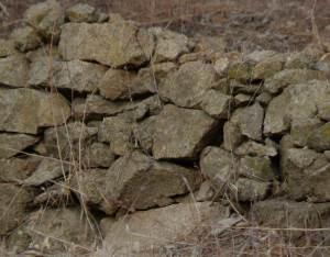 This wall was again rocks stacked against a dirt face.