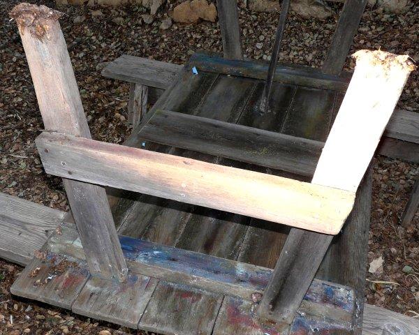 the outside of the picnic table design.