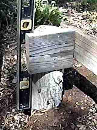 Level the upright posts and lightly tack the long cross member.