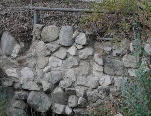 The culvert facing at the entrance to the nursery.