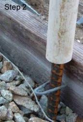  Nail on  2X6 runner to the rebar stakes, clip with plumbers tabe and screw for portable