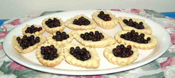 Black currant tarts with Ribes aureum gracillimum