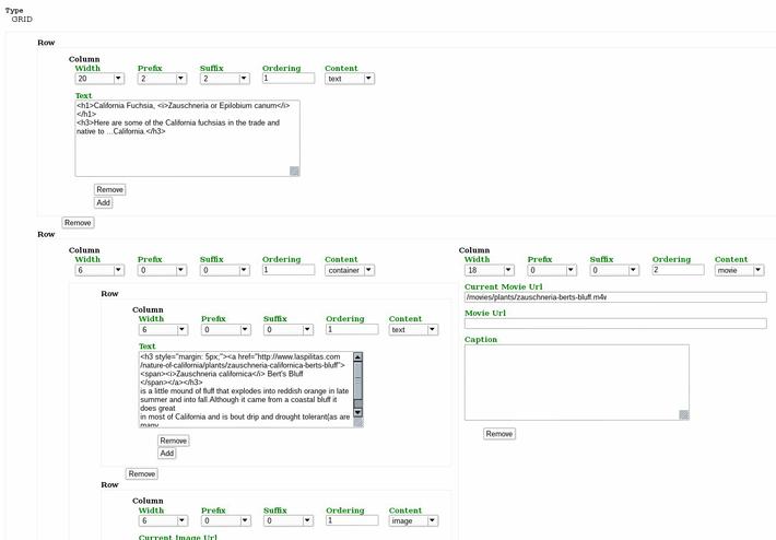 Here is the page manager of the 24 grid that we use to edit the pages.