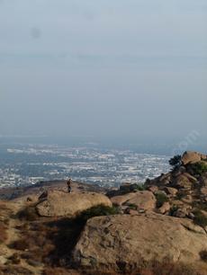 Bert filming Los Angeles Basin from the Santa Susana Mts.. - grid24_6