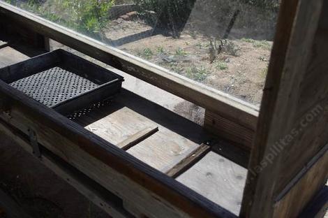 The dryer floor with lath for air space and a nursery flat to hold drying items. - grid24_12