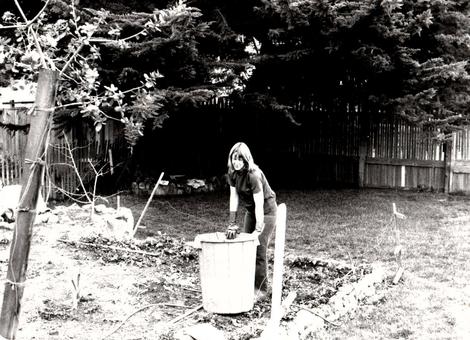 Celeste in the San Luis Obispo garden in 1978 - grid24_12