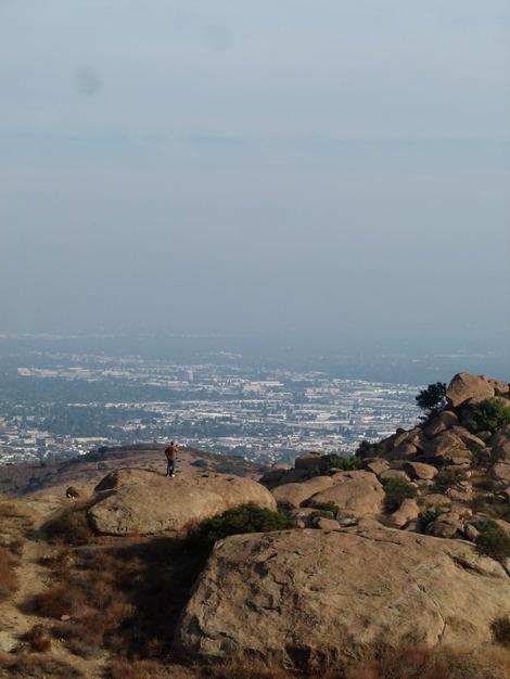 Bert filming Los Angeles Basin from the Santa Susana Mts.. - grid24_12