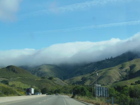 Clouds pilled up against Cuesta Pass looking north from just north of San Luis Obispo. - grid24_12
