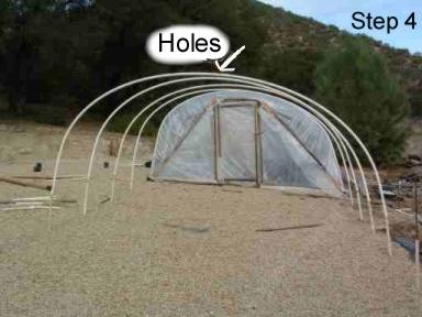 How to use cheap greenhouse hoops of 1 inch plastic. Notice gravel base before you build the greenhouse. - grid24_12