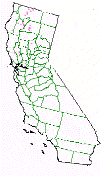 Approximate map of zip codes  where the Northern Oak Woodland community exists in California - grid24_12
