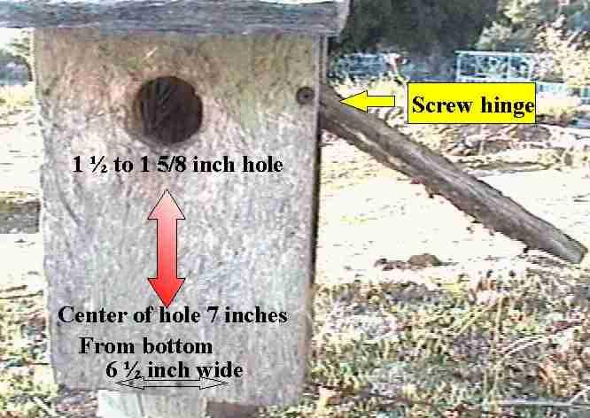 bluebird house hole size